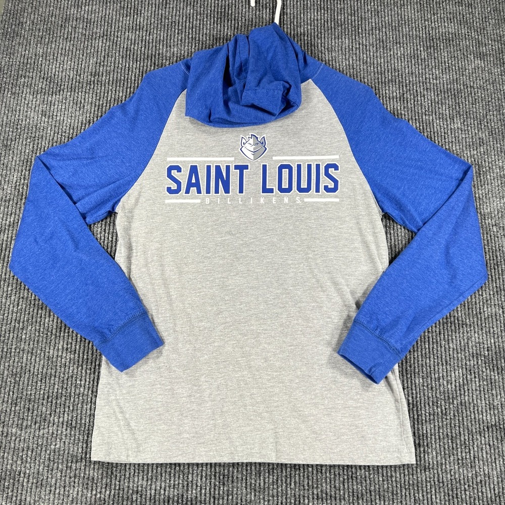 Saint Louis Billikens Shirt Mens Medium Blue Long Sleeve Hooded NCAA Basketball